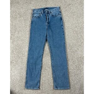 Levis 501 Jeans Women 26x28 Blue Crop High Rise Straight Button Fly Denim *26x27